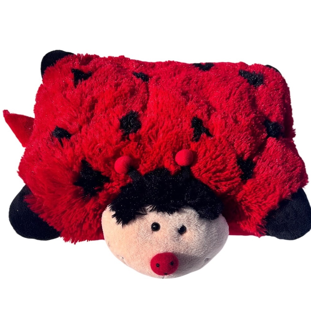 2010 Rare retired Pillow Pet Ms Ladybug Red Black‎ Soft Stuffed Plush Gift
